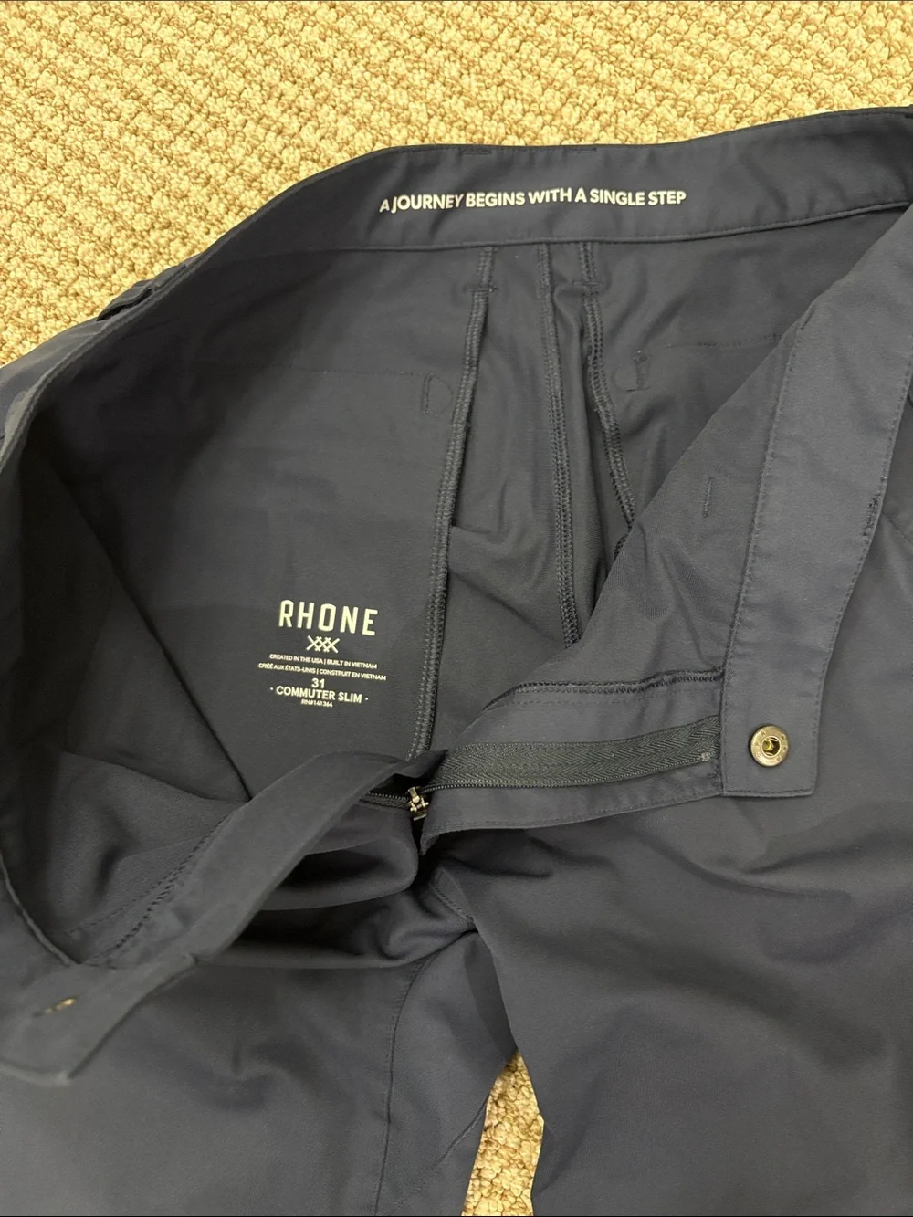 Men's Rhone Commuter Slim Navy Performance Pants 31 Waist - Picture 2 of 7